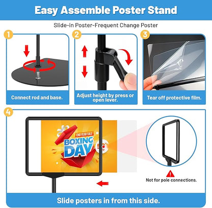 4Pack Sign Stand for Display 8.5 x 11, Adjustable Poster Stand for Table Top & - Image 5