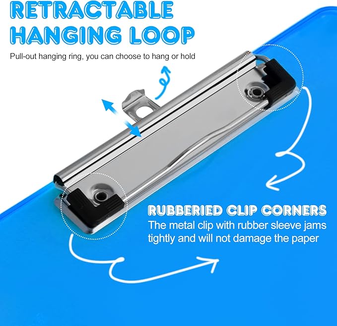 Clipboards, HERKKA 25 Pack Plastic Office Clipboards - Image 3