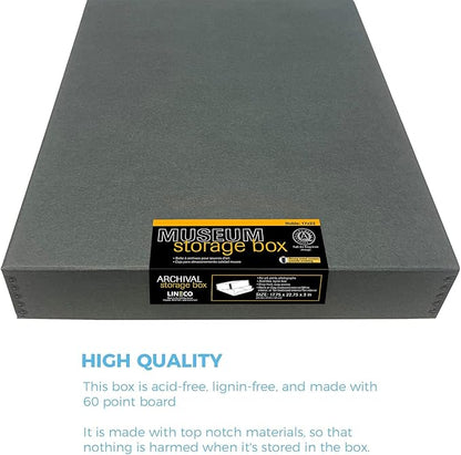 Lineco Museum Archival Storage Box, 17.75x22.75x3 in. Drop Front Design. - Image 6