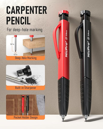 Nicpro 2 Pack Carpenter Pencil Set - Image 6