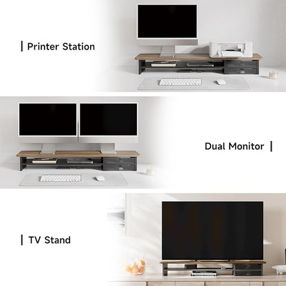 Fenge Monitor Stand, Dual Monitor Riser, 42.5inch Large Desk Computer Monitor - Image 5