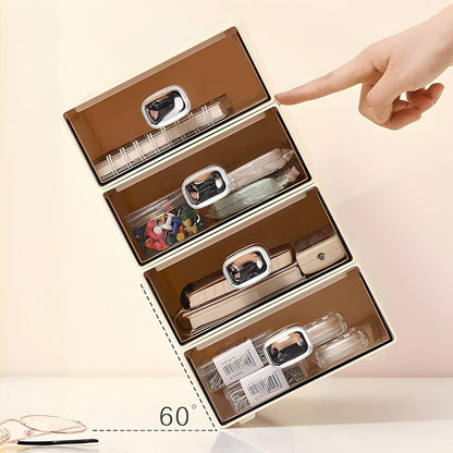 Spacious Desk Drawers, Stackable Desktop Organizer, Plastic Storage Box - Image 4