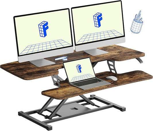 FLEXISPOT FLXISPOT 42-inch Standing Desk Converter, Sit to Stand Dual Monitor by FlexiSpot