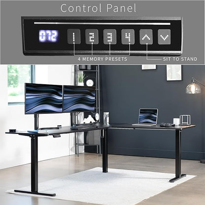 VIVO Electric Corner 84 x 63 inch L-Shaped Standing Desk, Memory Height - Image 5