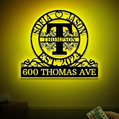 Custom Metal Signs | Personalized Monogram Name Sign | Outdoor Wall Art - Image 3