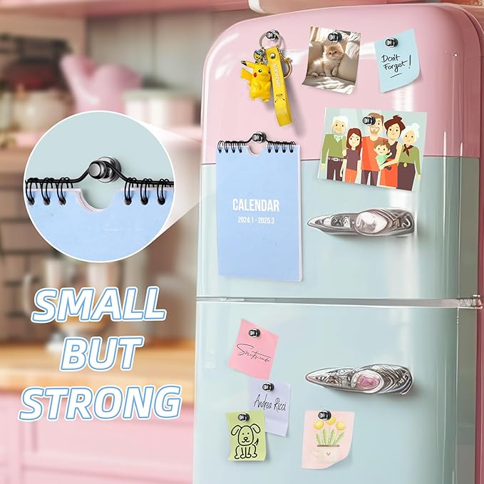 VNDUEEY 20Pcs Strong Fridge Magnets, Magnetic Push Pins, Strong Whiteboard - Image 2