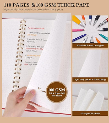 UEBZFOCS Dotted Notebook, Spiral Notebook Journal 8.5” x 11”, A4 Large Dot Grid - Image 4