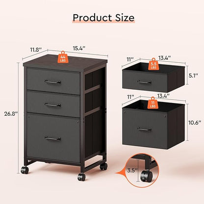 Maihail 3 Drawer Mobile File Cabinet - Image 3