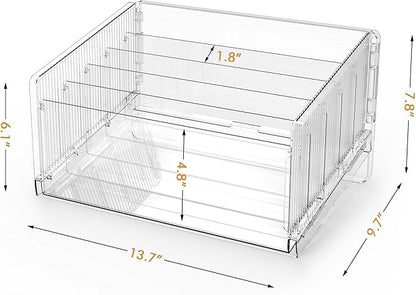 Cuukie File Sorter Organizer, 5 Sections Acrylic Letter Tray - Image 5