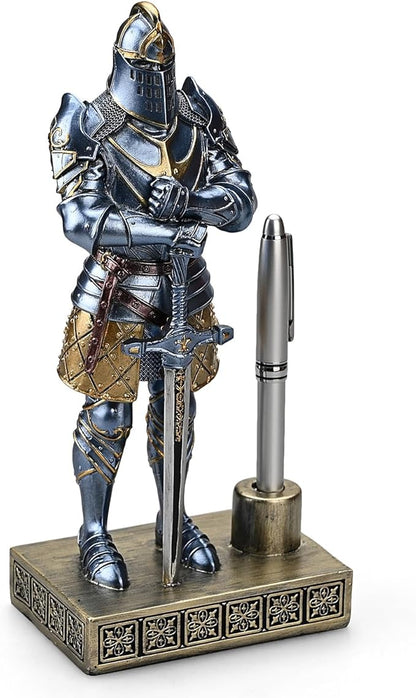 Amoysanli Knight Pen Stand Decoration Resin Pen Holder Art Craft Paperweight - Image 2
