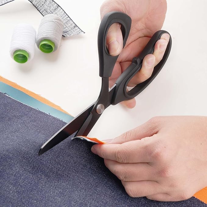 Zicolu 9 inch Black Office Scissors All Purpose, Sewing Scissors - Image 6