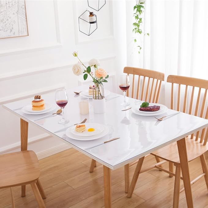 Eisdroma 24 x 55 Inch Clear Table Cover Protector, 1.5mm Plastic Table Cover - Image 2