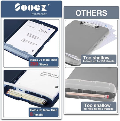 Sooez Clipboard with Storage, High Capacity Nursing Clip Board 8.5 x 11 with - Image 3