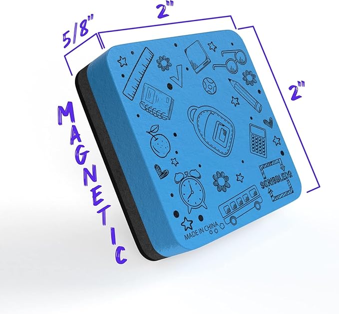 30 Pack Dry Erase Erasers Assorted Colors Magnetic Whiteboard Erasers - Image 3