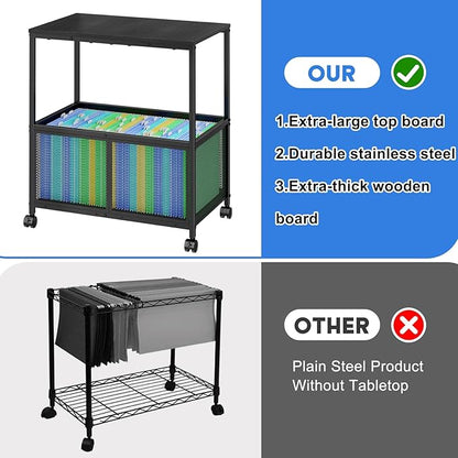 Sbanmao Rolling File Cart, Mobile Hanging File Cabinet - Image 8