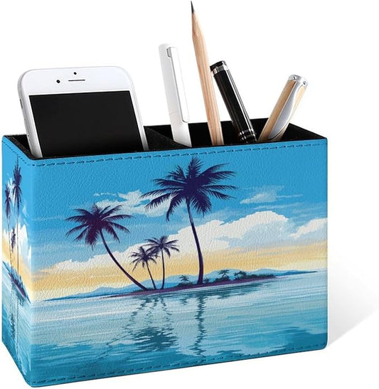 Famame Tropical Island Palm Trees Pencil Holder by Famame