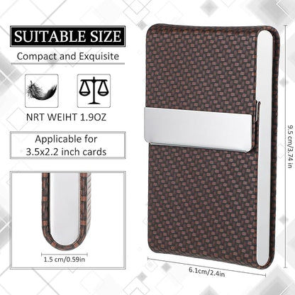 Eaasty 4 Pcs PU Leather Business Card Holder Case - Image 3