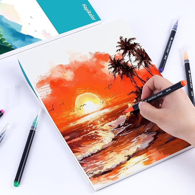Hapikalor 12"x18" Large Watercolor Paper Pad, Art Supplies - Image 6
