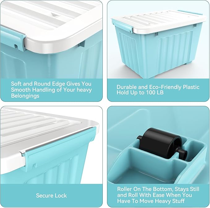 Nazhura 72 Quart Plastic Storage Bin, Stackable and Nestable Storage Boxes - Image 9
