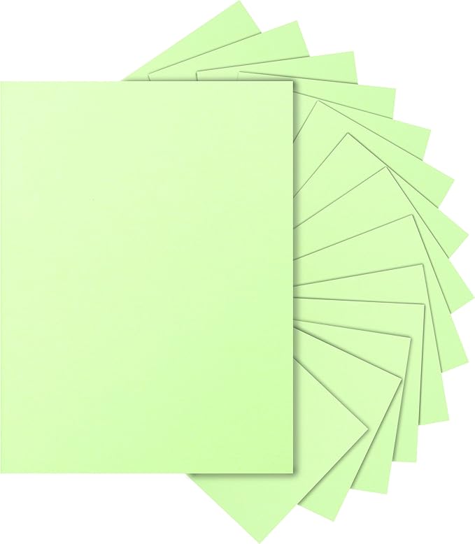 Silunkia 300 Sheets Light Green Cardstock 8.5 x 11 Craft Paper, 75lb Thick by Silunkia