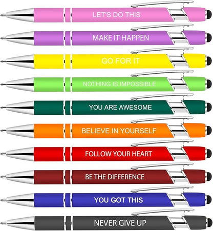 Luxeviss 10 Pcs Inspirational Pens Bulk by LuxevissWriteYourRise