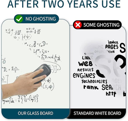 Magnetic Whiteboard, Glass Dry Erase Board 4' x 3' White Surface, Home School - Image 5