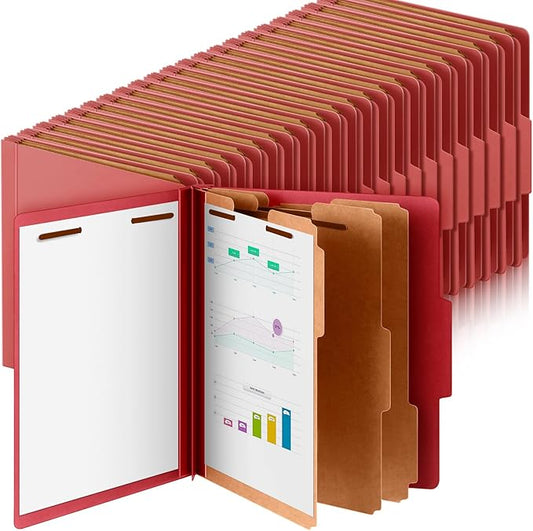 Skyygemm 48 Pcs Classification Folders Letter Size, 3 Divider Pressboard File by Skyygemm