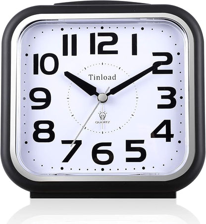 Tinload 5.5" Large Analog Alarm Clock Silent Non Ticking, Gentle Wake, Beep by Tinload
