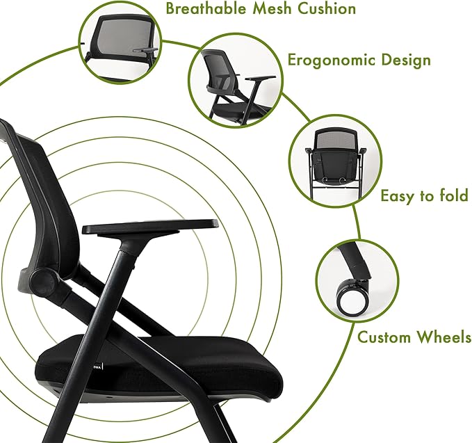 VACYOVKE 40 Pack Folding Chair Portable Nesting Commercial Seat - Image 7