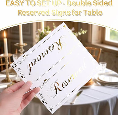 12 Pack Reserved Table Signs White Reserved Table Tent Card - Image 3