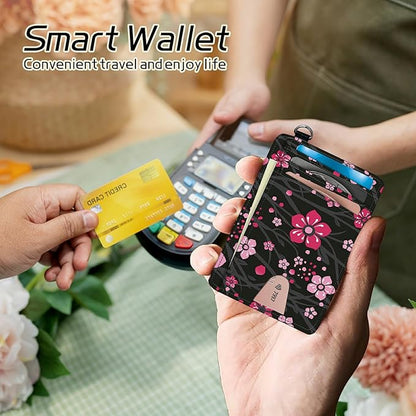 BWEGRHE Small Travel Wallets, RFID Blocking PU Leather Credit Card Holder - Image 4