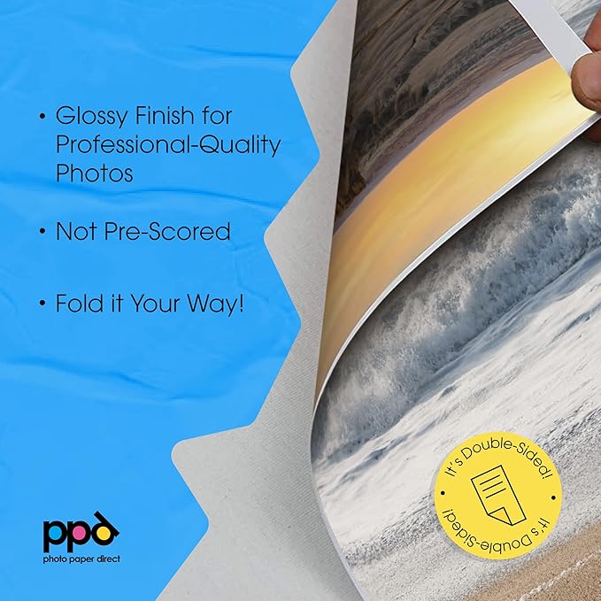 PPD 100 Sheets Inkjet Glossy Brochure and Flyer Paper 8.5x11 37lbs 140gsm - Image 3