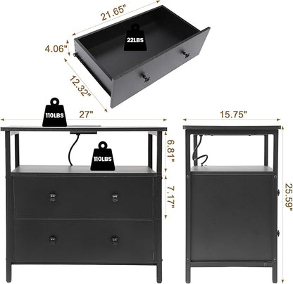 Edbuosy 27 inch Wide Night Stand Set 2 - Image 3