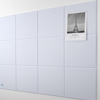 AKTOP White Cork Bulletin Board 47"x35", 12 Pack Removable Felt Cork Board Tiles by Buynow