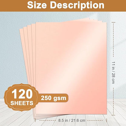 Silunkia 120 Sheets Candy Pink Shimmer Cardstock 8.5 x 11 Metallic Paper - Image 2