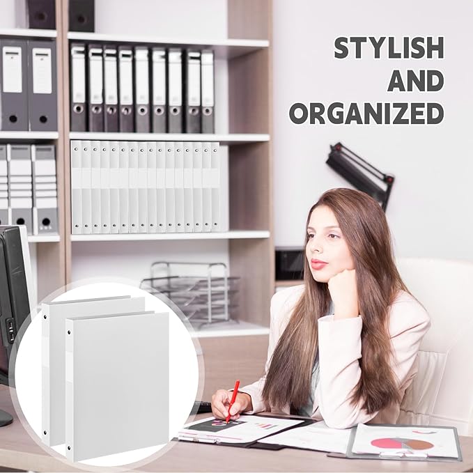 Henoyso 48 Pcs 3 Ring Binder 0.5 Inch Round Fits Letter Size 8.5'' x 11'' Paper - Image 6