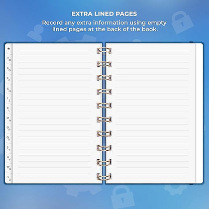 Clever Fox Password Book Spiral – Mini Internet Address & Password Organizer - Image 6