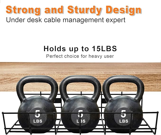 COYACOOL Under Desk Cable Management- 2 Pack Cord Organizer. Metal Wire Cable - Image 4