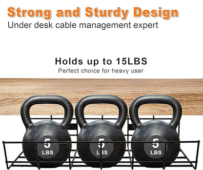 COYACOOL Under Desk Cable Management- 2 Pack Cord Organizer. Metal Wire Cable - Image 4