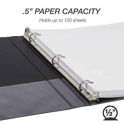Samsill Economy 0.5 Inch 3 Ring Binder Bulk Pallet, Made in The USA, Round Ring - Image 3