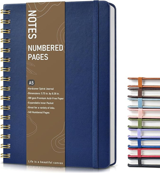 Lined Spiral Journal Notebook, A5 Hardcover Spiral Journals by Unknown