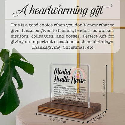 Mental Health Nurse Appreciation Gift Desk Sign, Thank You Plaque - Image 4