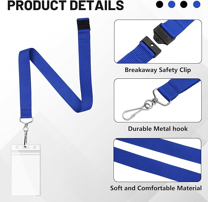 12-Pack Blue Breakaway Lanyards - Image 4