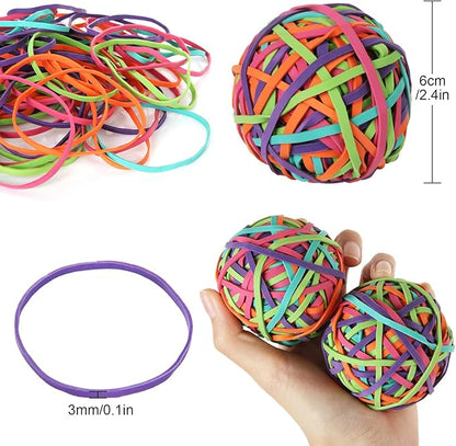 CYEAH 10PCS Colorful Rubber Band Ball, Stationery Holder Band Loops - Image 2