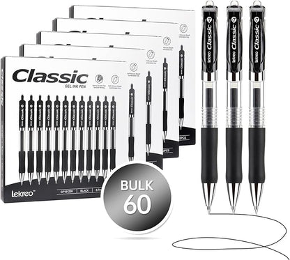 Lekreo Classic Retractable Gel Roller Pens, 0.7mm Fine Point by Unknown