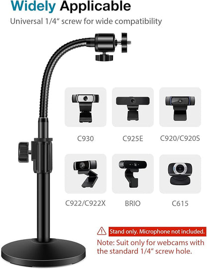 InnoGear Webcam Stand for Desk, Camera Stand Mount Gooseneck Arm for Logitech - Image 2
