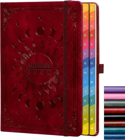 Address Book with Colorful Alphabetical Tabs – Hardcover Contact Organizer by HwxBen