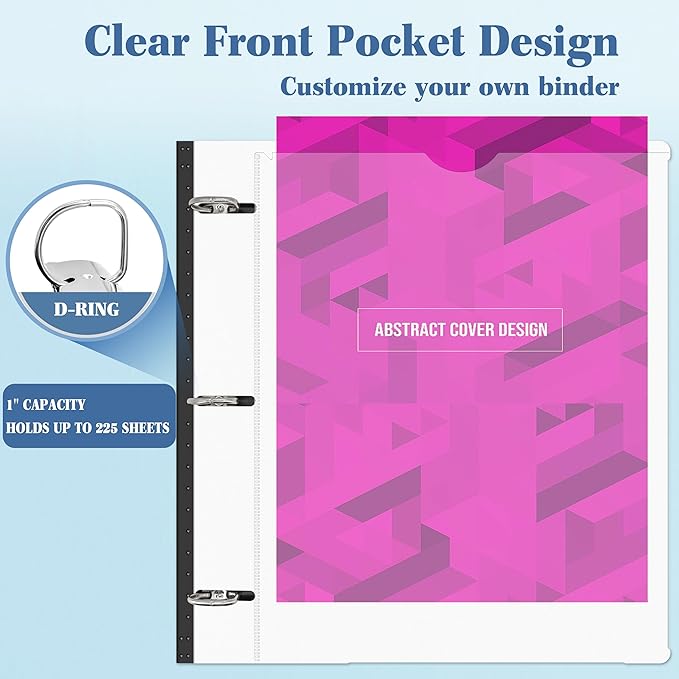 INFUN 1 Inch Telescoping 3 Ring Binder - Image 5