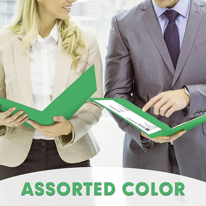 Two Pocket Folders, PANDRI 50 Pack 2 Pocket Folders, Letter Size Paper File - Image 6