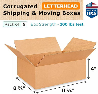 IDL Packaging - B-1184-5 11 1/4"L x 8 3/4"W x 4"H Letterhead Cardboard Box - Image 2